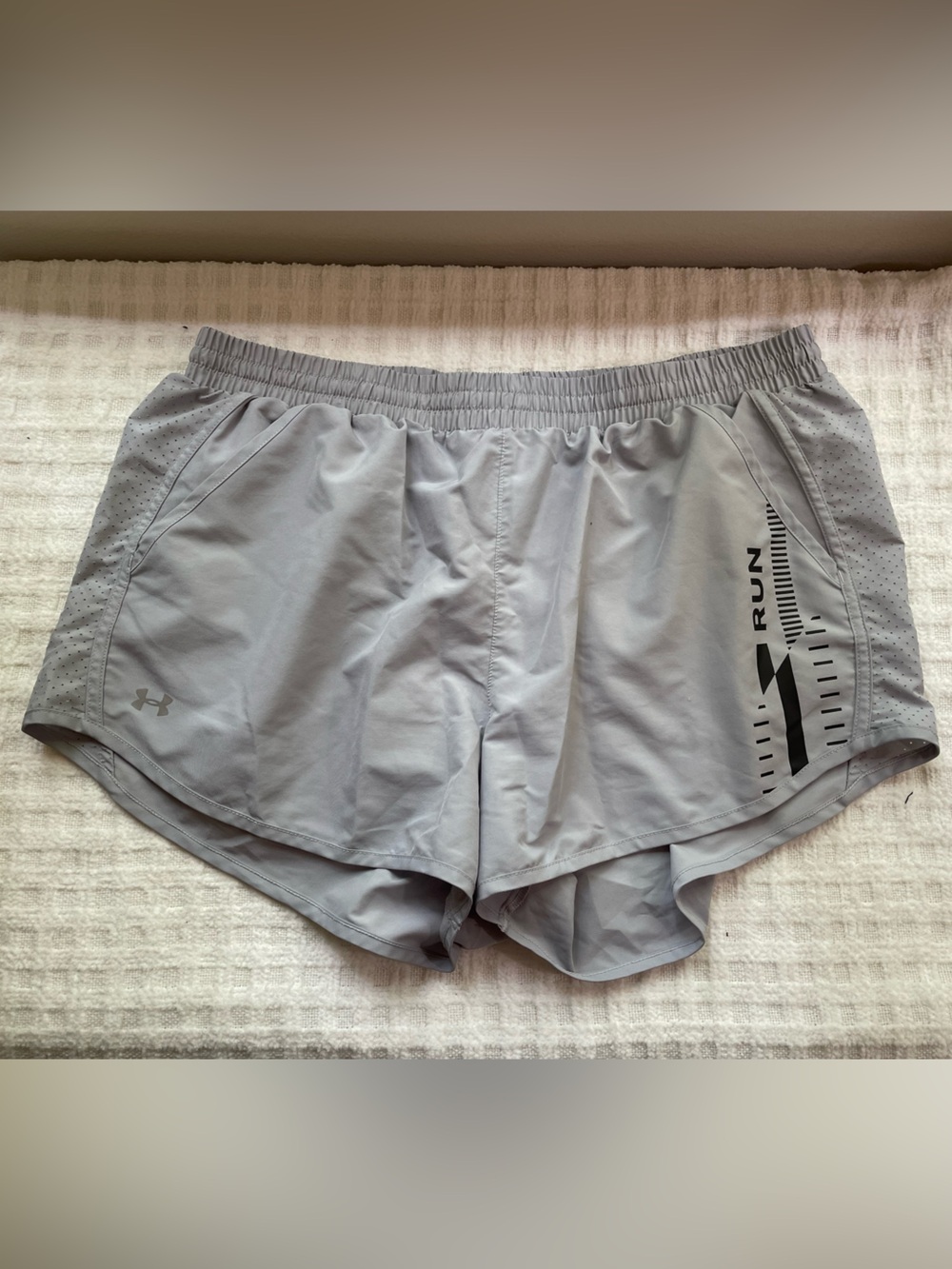 Under Armour Light Gray Athletic Running Shorts